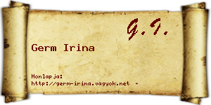 Germ Irina névjegykártya